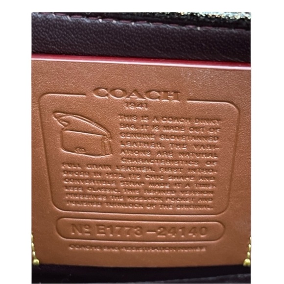 COACH 1941 Glitter Cherry Black Glovetanned Leather. Dusty and Bag! - Picture 13 of 13